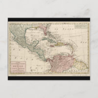 Mapa antiguo del Caribe de las Indias Occidentales