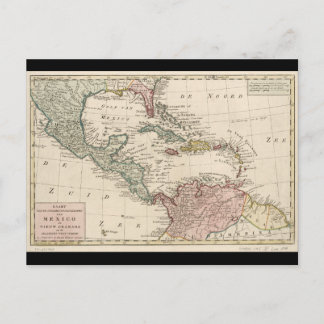 Postal Mapa antiguo del Caribe de las Indias Occidentales