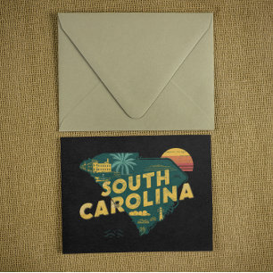 Postal Mapa antiguo del estado de Carolina del Sur