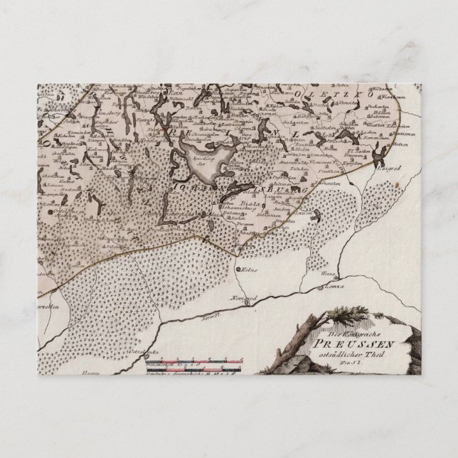 Postal Mapa antiguo Prusia / Polonia Masuria Lake Sniardw (Anverso)