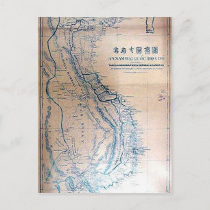 Postal Mapa antiguo vietnamita