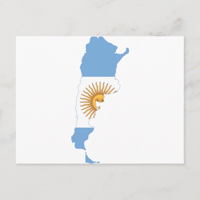 Postal Mapa AR de la bandera de Argentina (Anverso)