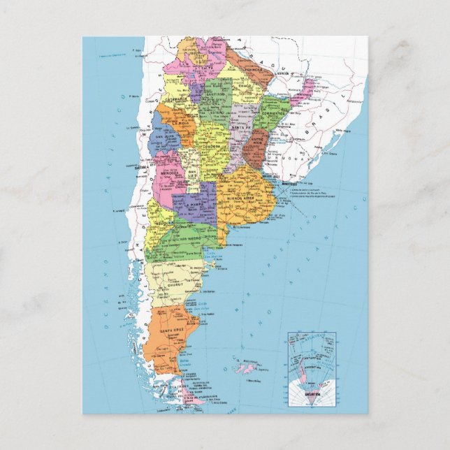 Postal Mapa argentino (Anverso)