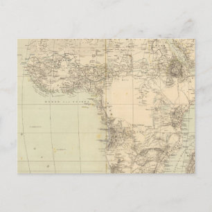Postal Mapa Atlas de África que muestra colonias