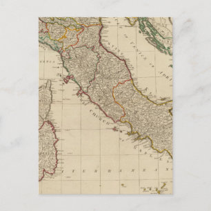 Postal Mapa Atlas de colores a mano en Italia