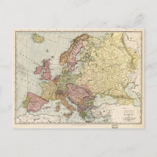 Postal Mapa Atlas de Europa (1912)