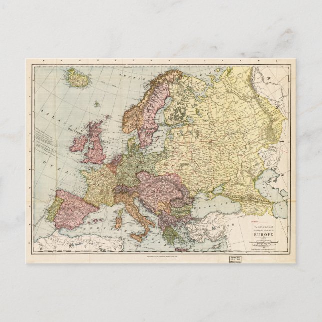 Postal Mapa Atlas de Europa (1912) (Anverso)