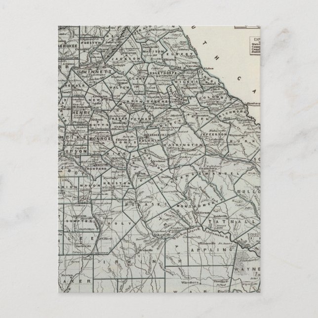 Postal Mapa Atlas de Georgia (Anverso)