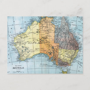 Postal MAPA: AUSTRALIA, c1890