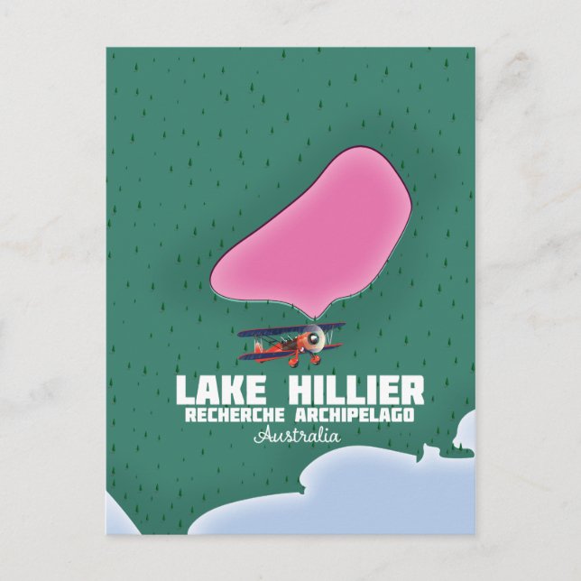 Postal Mapa australiano del lago Hillier. (Anverso)