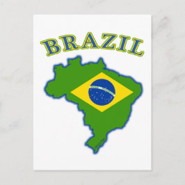 Postal Mapa/bandera de BRAZIl