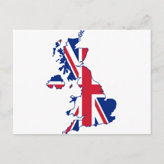 Postal Mapa BRITÁNICO de la bandera