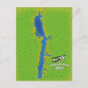 Postal Mapa cartográfico de Hoover Dam Ohio