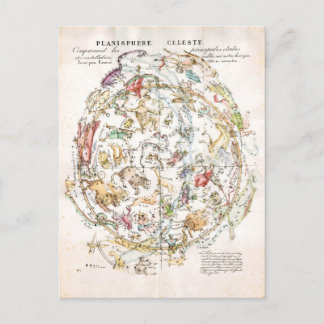 Postal Mapa celeste vintage