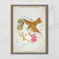 Mapa celestial de la astronomía vintage del espejo