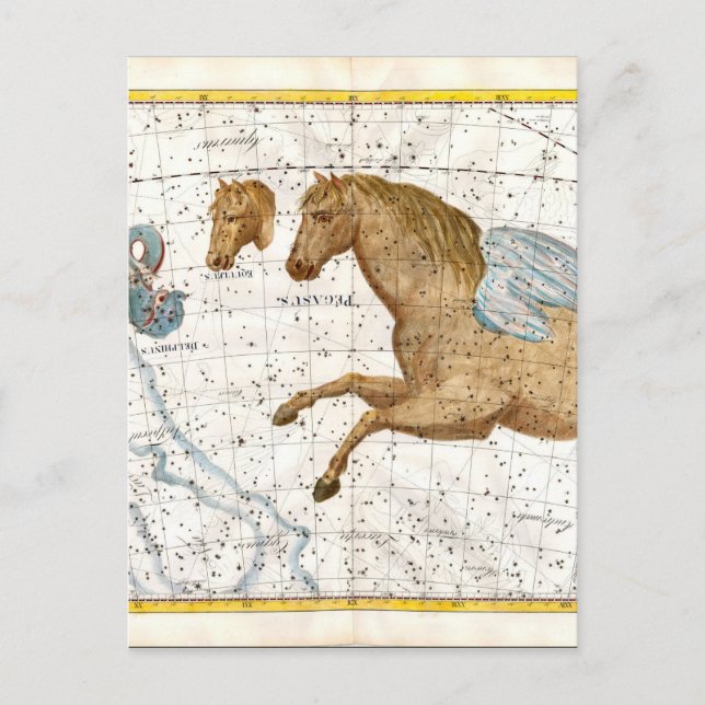 Postal Mapa Celestial Pegaso (Anverso)