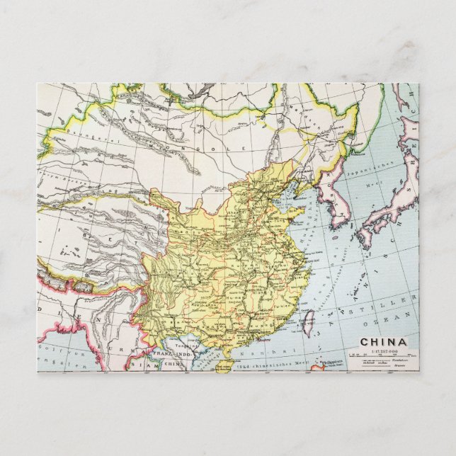 POSTAL MAPA: CHINA, 1910 (Anverso)