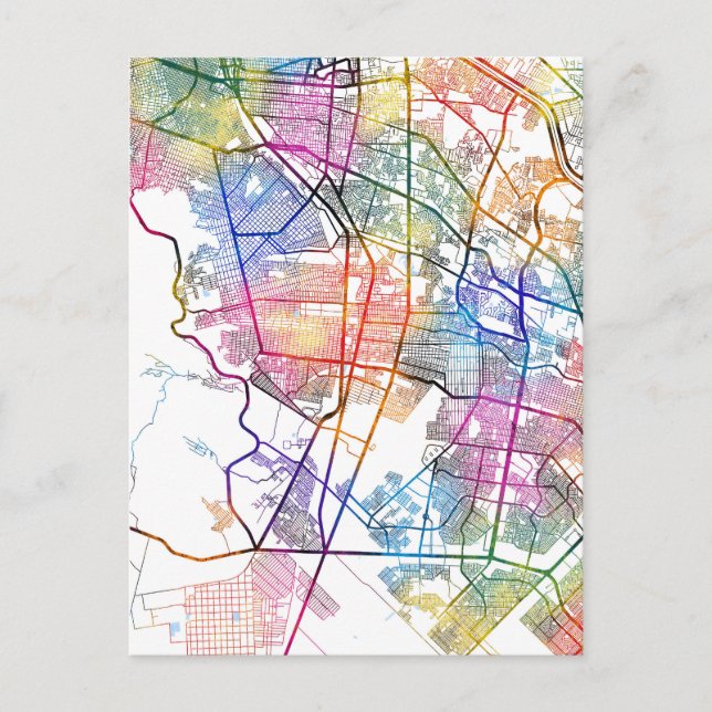 Postal Mapa Ciudad Juárez México (Anverso)