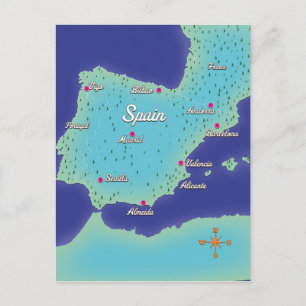 Postal Mapa Clásico De España
