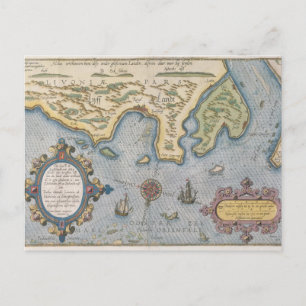 Postal Mapa comercial holandés del Mar Báltico