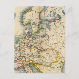 Postal Mapa Comercial Industrial de Europa