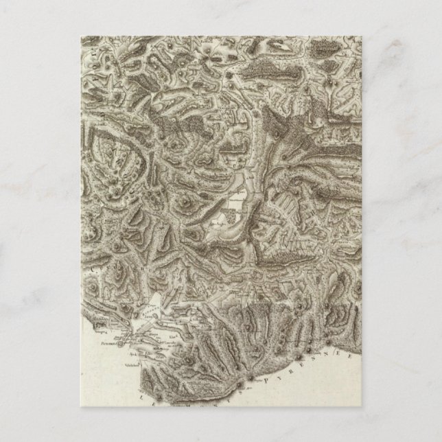 Postal Mapa compuesto de Francia (Anverso)