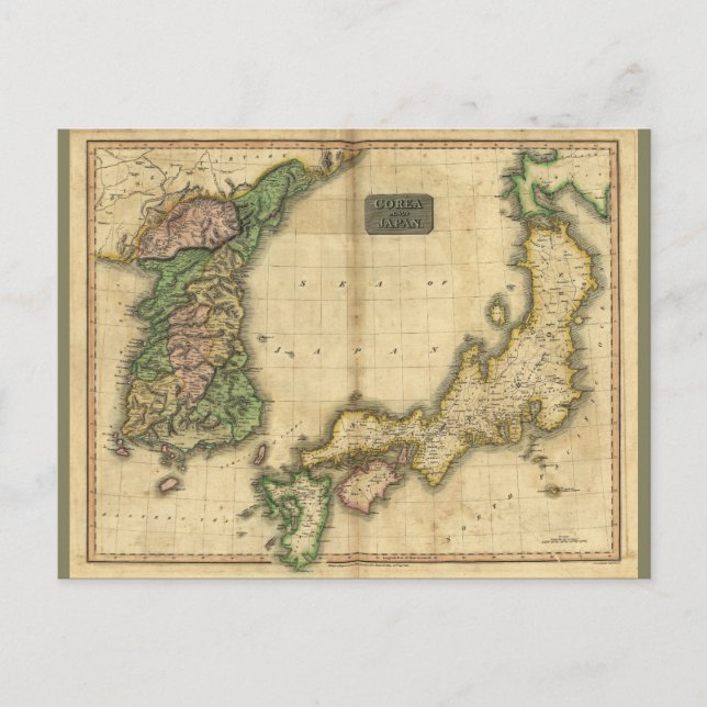 Postal Mapa Corea y Japón (1815) (Anverso)