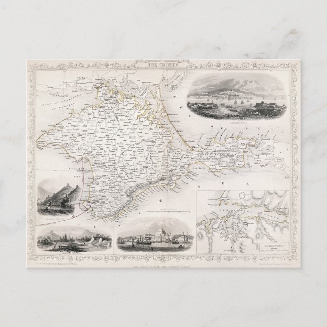 Postal MAPA: CRIMEA, c1855 (Anverso)