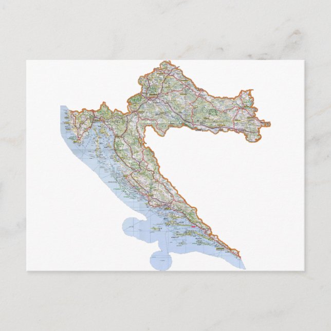 Postal Mapa croata (Anverso)