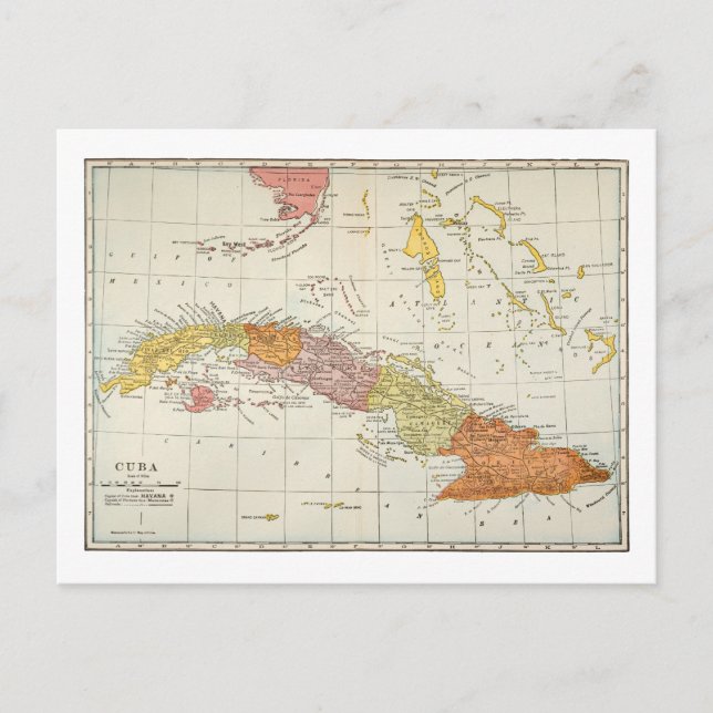 POSTAL MAPA: CUBA, 1900 (Anverso)