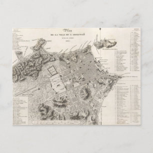 Postal Mapa da cidade do Rio de Janeiro (1820)