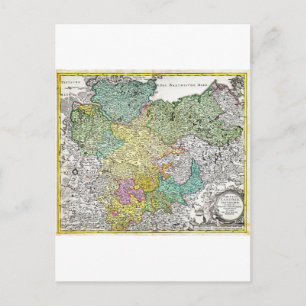 Postal Mapa de 1730 del bajo Sajón Berlín Lubeck H