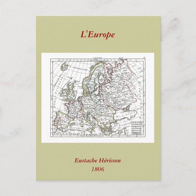 Postal Mapa de 1806 - Europa (Anverso)