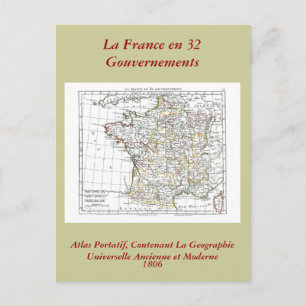 Postal Mapa de 1806 - La France en 32 gobiernos