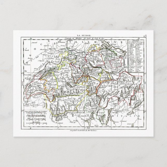 Postal Mapa de 1806 - La Suisse (Anverso)