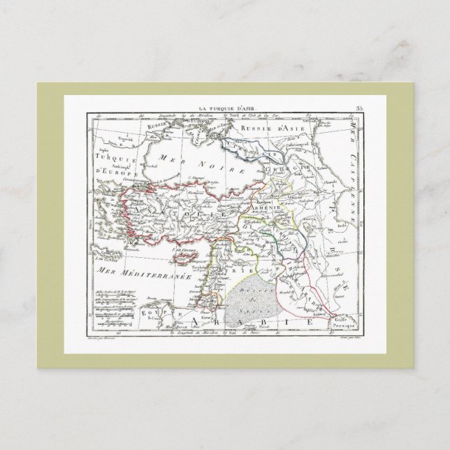 Postal Mapa de 1806 - La Turquie d'Asie (Anverso)