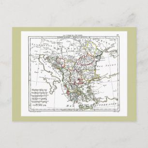 Postal Mapa de 1806 - La Turquie d'Europe