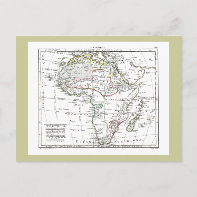 Postal Mapa de 1806 - L'Afrique (Anverso)