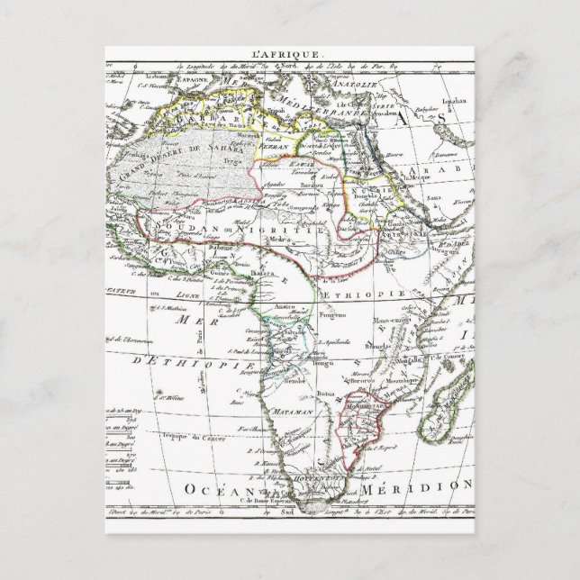 Postal Mapa de 1806 - L'Afrique (Anverso)