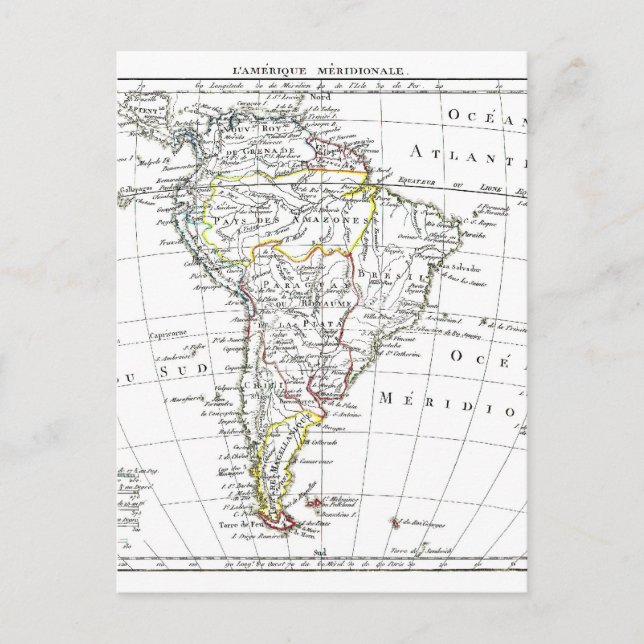 Postal Mapa de 1806 - L'Amérique Méridionale (Anverso)