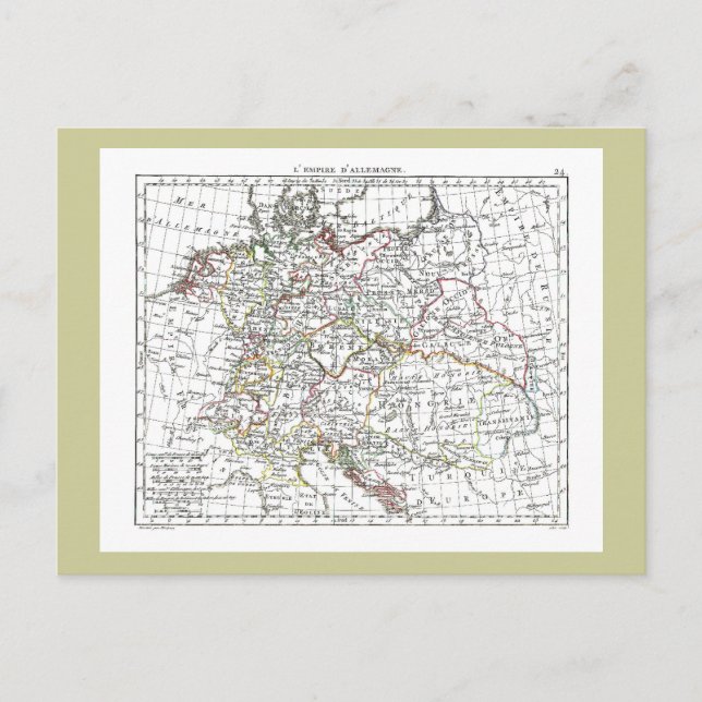 Postal Mapa de 1806 - L'Empire d'Allemagne (Anverso)