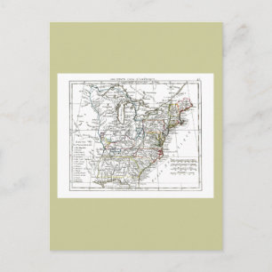Postal Mapa de 1806 - Les Etats Unis d'Amrique