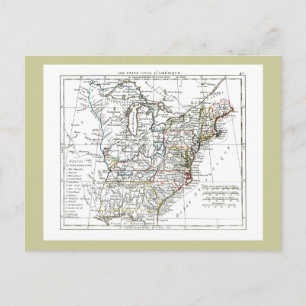 Postal Mapa de 1806 - Les Etats Unis d'Amrique