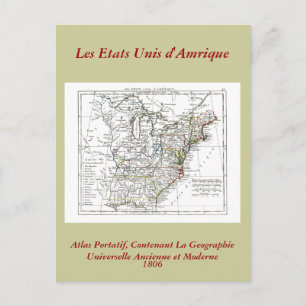 Postal Mapa de 1806 - Les Etats Unis d'Amrique