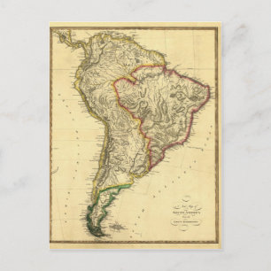 Postal Mapa de 1817 de Sudamérica