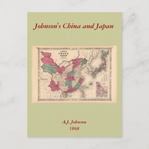 Postal Mapa de 1868 - China y Japón de Johnson