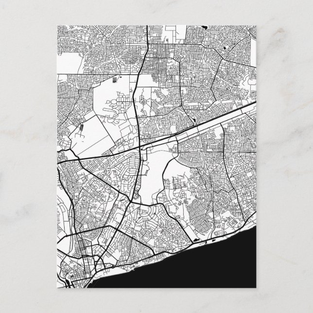 Postal Mapa de Acra Ghana (Anverso)