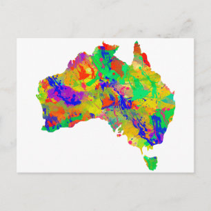 Postal Mapa de acuarela de Australia