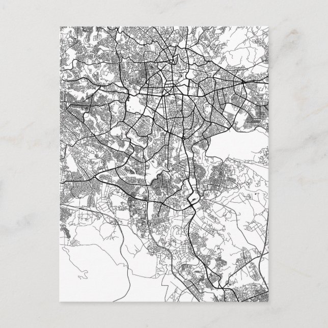 Postal Mapa de Addis Abeba Etiopía (Anverso)