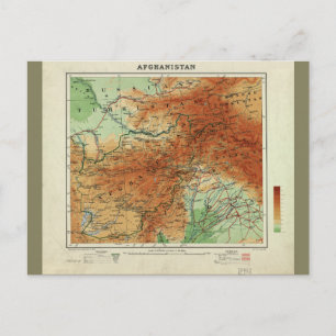 Postal Mapa de Afganistán (1912)